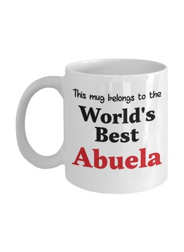 World's Best Abuela Printed Coffee Mug White/Black/Red