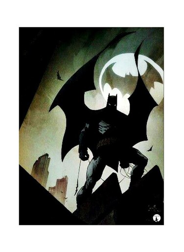 Batman Themed Metallic Plate Black/White/Beige 20x15cm