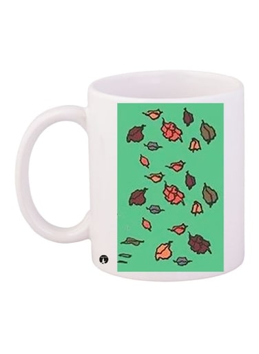 Printed Coffee Mug White/Green/Red