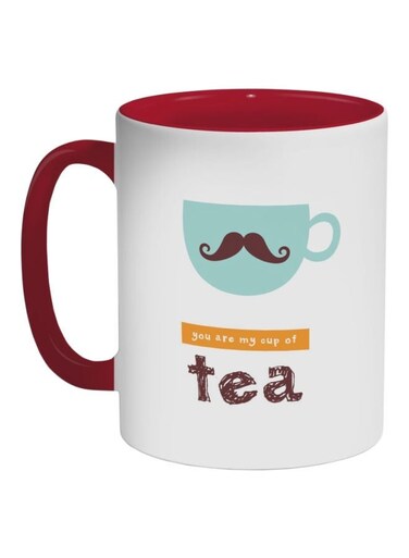 You Are My Cup Of Tea Printed Coffee Mug Red/White/Blue 325ml