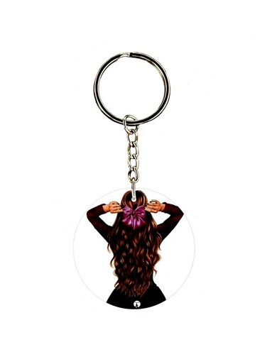 Girl Printed Dual Sided Keychain