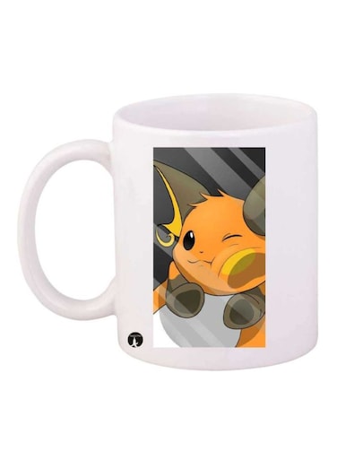 Pokemon Printed Mug White/Orange/Grey Standard Size