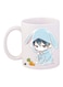 Cartoon Printed Coffee Mug White/Blue/Beige 11ounce