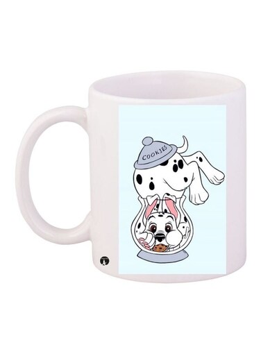 Dalmatian Printed Coffee Mug White/Blue/Black 11ounce