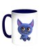 Colorful Monster Printed Coffee Mug White Blue