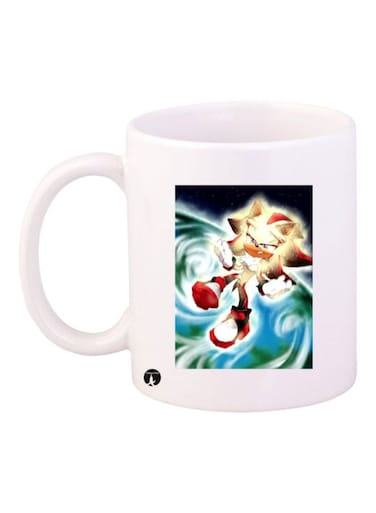 Sonic Character Printed Mug White/Yellow/Green Standard Size