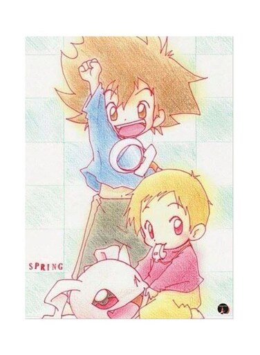 Metal Plate Of The Anime Digimon Poster Multicolour