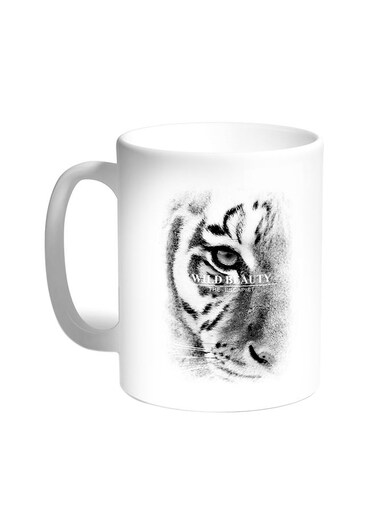 Face Of A Tiger Printed Coffee Mug White 11ounce
