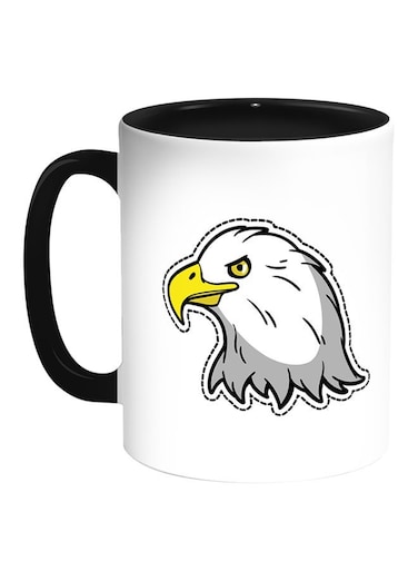 Cartoon Drawings - Eagle Printed Coffee Mug White/Black 11ounce