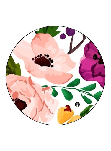 Floral Printed Fridge Magnet Pink/White/Green 5.5cm