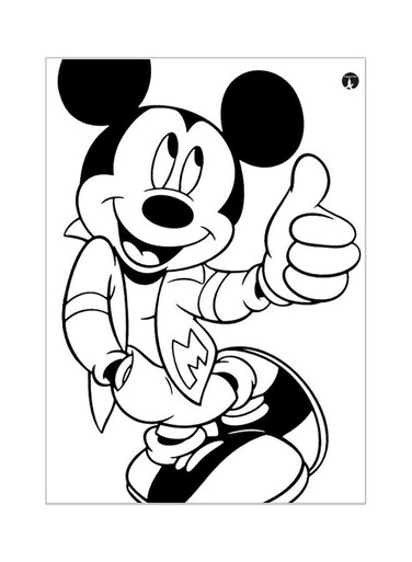 Mickey Mouse Themed Metallic Plate White/Black 20x15cm