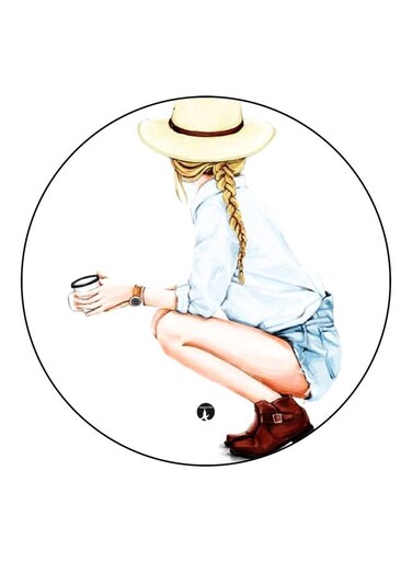 Cartoon Printed Fridge Magnet White/Beige/Blue 5.5cm