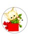 Cat Printed Fridge Magnet Round Multicolour