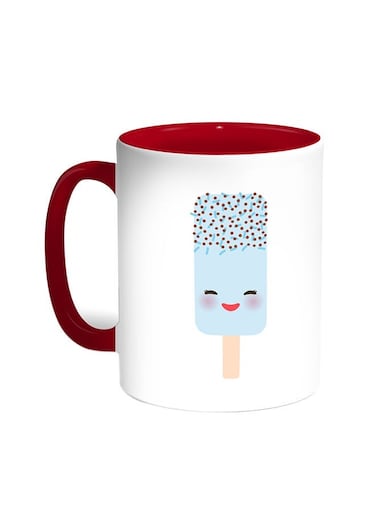 Cartoon Graphics - Ice Cream Printed Coffee Mug Red/White 11ounce