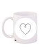 Heart Printed Coffee Mug White/Black 11ounce