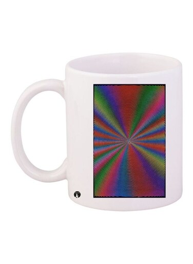3D Printed Coffee Mug White/Red/Green 11ounce