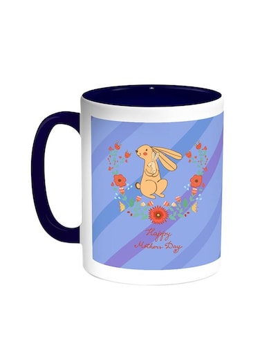 Happy Mother's Day Printed Coffee Mug Blue/White 11ounce