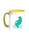 Bear Driving A Bicycle Printed Coffee Mug Yellow/White 11ounce