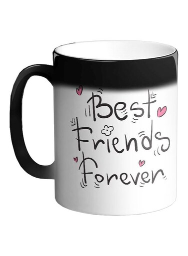 Best Friends Forever Printed Colour Changing Coffee Mug Black 11ounce