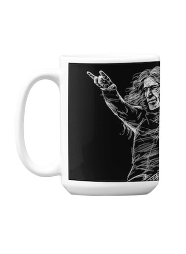 Premium Printed Ceramic Coffee Mug White/Black 350ml