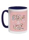 You And Me Printed Coffee Mug Dark Blue/White/Pink 325ml