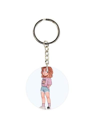 Single Sided Character Printed Keychain