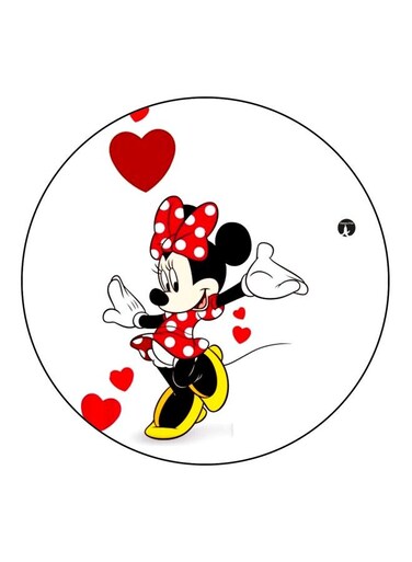 Minnie Printed Fridge Magnet White/Black/Red 5.5cm