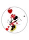 Minnie Printed Fridge Magnet White/Black/Red 5.5cm