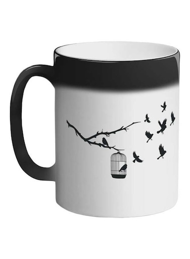 Freedom Of Birds Printed Colour Changing Coffee Mug Black 11ounce