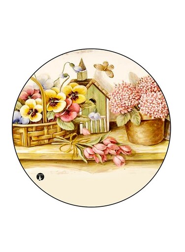 Vintage Art Printed Fridge Magnet Multicolour 5.5 x 5.5cm