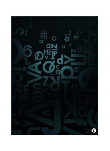 Alphabet Themed Metallic Plate Black/Blue 20x15cm