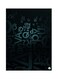 Alphabet Themed Metallic Plate Black/Blue 20x15cm