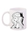 Printed Ceramic Coffee Mug White Black 350ml