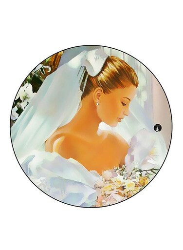 Woman Printed Fridge Magnet Round Multicolour