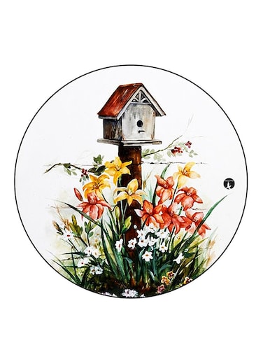 Vintage Art Printed Fridge Magnet Round Multicolour