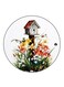 Vintage Art Printed Fridge Magnet Round Multicolour