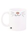 A Whiskers Design Mug White/Beige/Black 12ounce