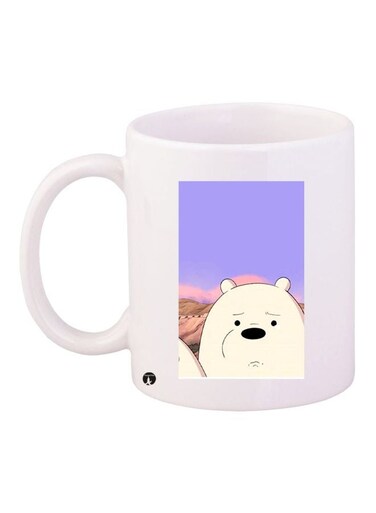 We Bare Bears Printed Coffee Mug White/Purple/Black 11ounce