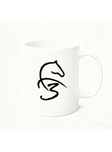 1pc Fazza Dubai Crown Prince Signature Horse Logo Ceramic Mug