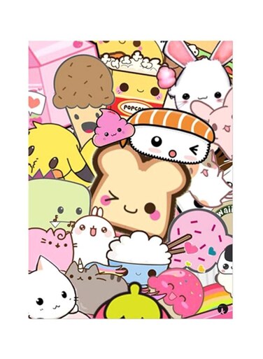 Food Metal Plate Poster White/Blue/Brown 15x20cm