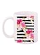 Floral Printed Coffee Mug White/Pink/Black 11ounce