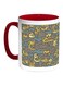 Arabic Letters Printed Coffee Mug Red/White/Grey 11ounce