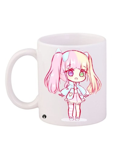Anime Girl Printed Coffee Mug White/Pink/Blue