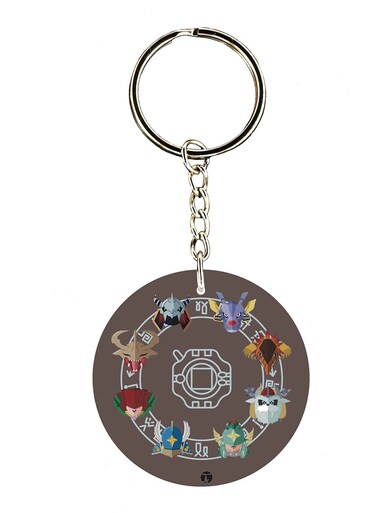 Double Side Anime Digimon Printed Keychain