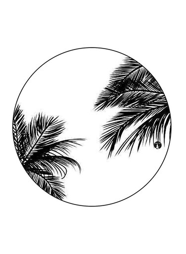 Leaves Printed Fridge Magnet Black/White 5.5 x 5.5cm