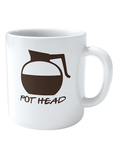 Pot Head Coffee Mug White/Brown