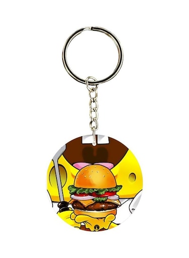 Burger Printed Keychain