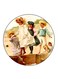 Vintage Art Printed Fridge Magnet Multicolour