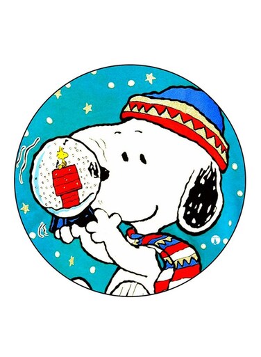 Snoopy Printed Fridge Magnet Round Multicolour