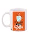 It's Time For Coffee Printed Mug White/Orange/Blue 11ounce